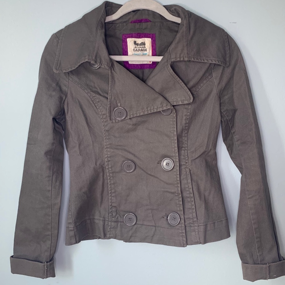 Garage Lightweight Gray Button-Up Jacket - image 1